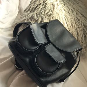 Black Mini Backpack Leather